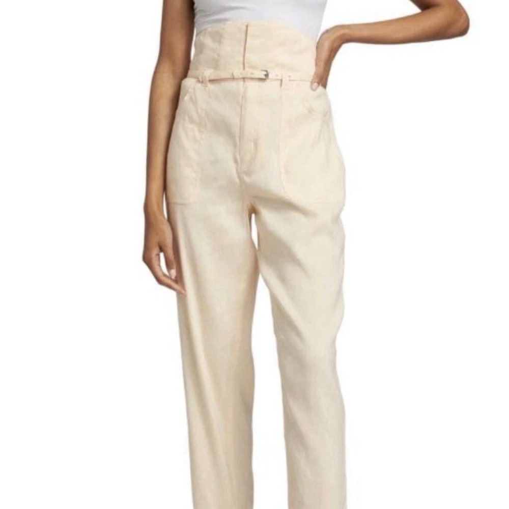 Derek Lam 10 Crosby Womens Beks Utility Ultra-High Waist Pants Ivory Size 8